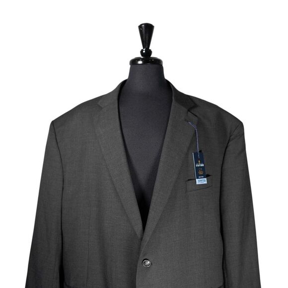 Stafford Mens 56R Gray Hopsack Blazer Sport Coat Jacket Big & Tall Stretch NWT - Picture 7 of 12
